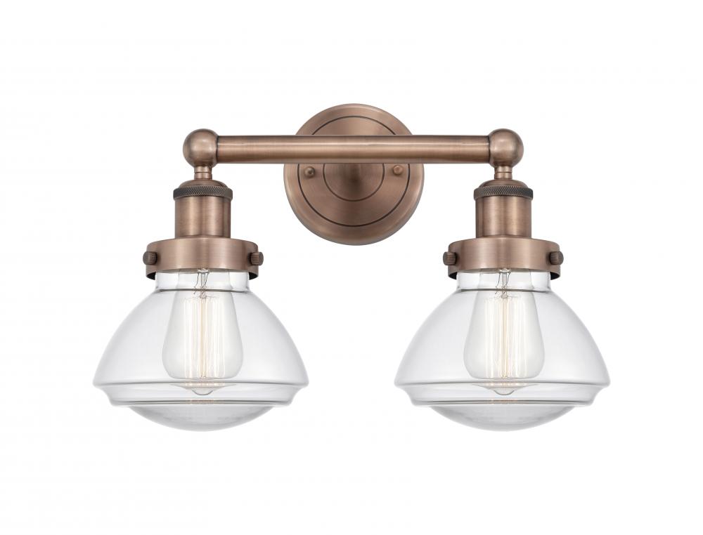 Olean - 2 Light - 16 inch - Antique Copper - Bath Vanity Light