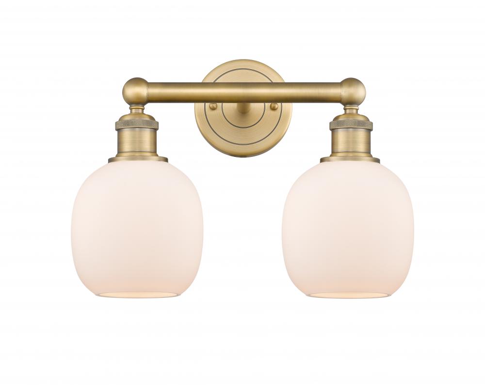 Belfast - 2 Light - 15 inch - Brushed Brass - Bath Vanity Light