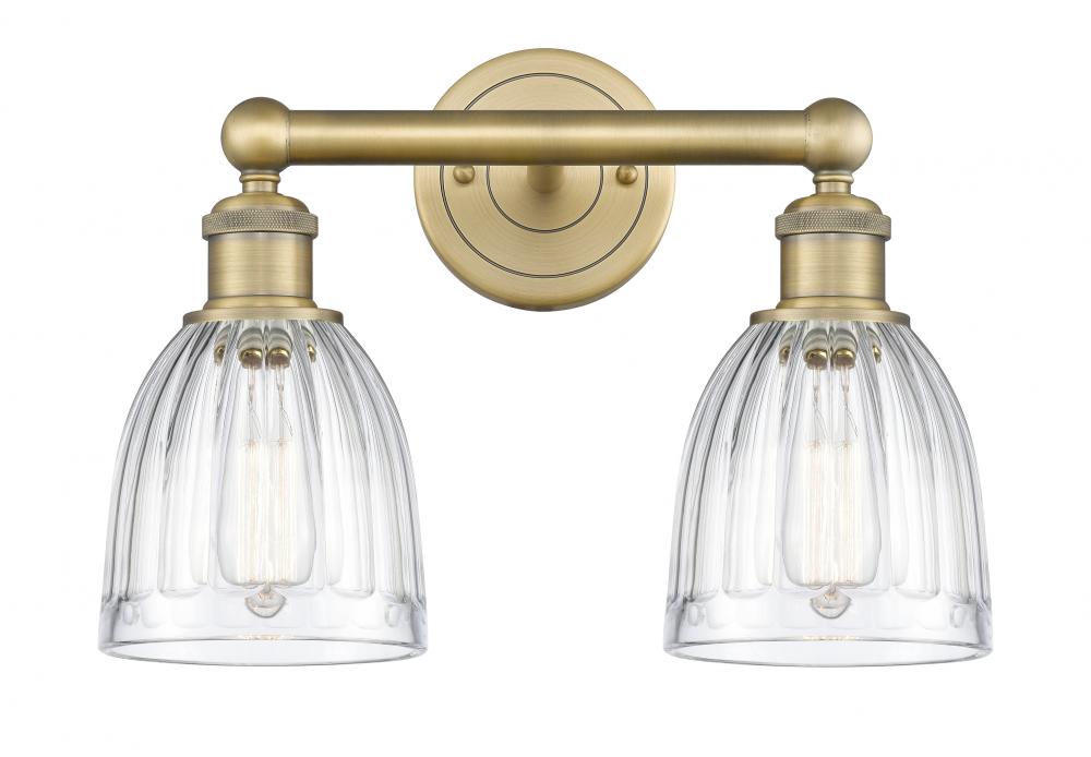 Brookfield - 2 Light - 15 inch - Brushed Brass - Bath Vanity Light