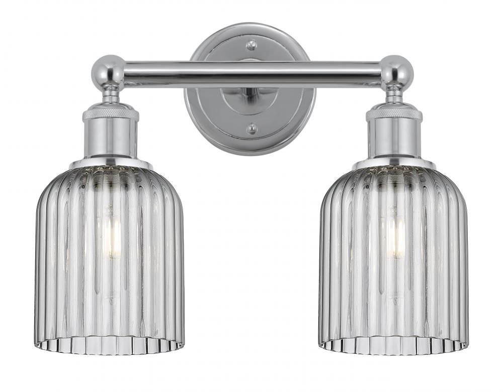 Bridal Veil - 2 Light - 14 inch - Polished Chrome - Bath Vanity Light