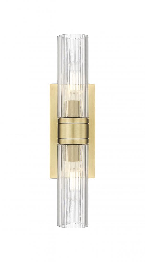 Boreas - 2 Light - 18 inch - Brushed Brass - Bath Vanity Light