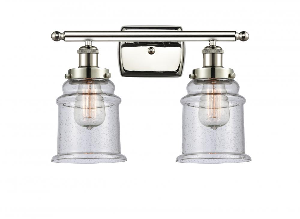 Canton - 2 Light - 16 inch - Polished Nickel - Bath Vanity Light