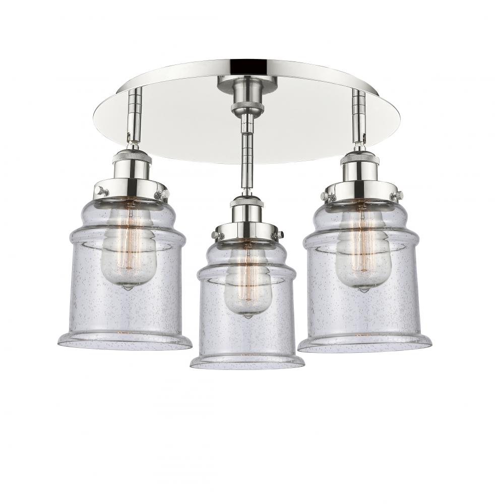 Whitney - 3 Light - 18 inch - Polished Nickel - Flush Mount