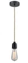 Innovations Lighting 100BK-10RE-2BK - Winchester - 1 Light - 2 inch - Matte Black - Cord hung - Mini Pendant