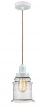 Innovations Lighting 100W-10RE-0H-W-G184 - Whitney - 1 Light - 8 inch - White - Cord hung - Mini Pendant