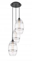 Innovations Lighting 113B-3P-BK-G557-8CL - Vaz - 3 Light - 15 inch - Matte Black - Cord hung - Multi Pendant