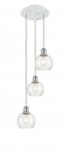 Innovations Lighting 113B-3P-WPC-G124-6 - Athens - 3 Light - 12 inch - White Polished Chrome - Cord Hung - Multi Pendant