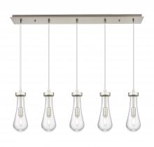 Innovations Lighting 125-451-1P-SN-G451-4CL - Owego - 5 Light - 37 inch - Brushed Satin Nickel - Linear Pendant