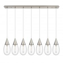 Innovations Lighting 127-450-1P-SN-G450-6CL - Malone - 7 Light - 50 inch - Brushed Satin Nickel - Linear Pendant