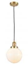 Innovations Lighting 201C-SG-G201-8-LED - Beacon - 1 Light - 8 inch - Satin Gold - Cord hung - Mini Pendant