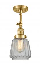 Innovations Lighting 201F-SG-G142 - Chatham - 1 Light - 7 inch - Satin Gold - Semi-Flush Mount