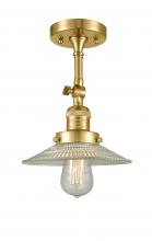 Innovations Lighting 201F-SG-G2 - Halophane - 1 Light - 9 inch - Satin Gold - Semi-Flush Mount