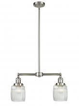 Innovations Lighting 209-SN-G302 - Colton - 2 Light - 22 inch - Brushed Satin Nickel - Stem Hung - Island Light