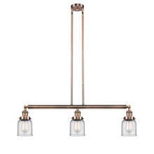 Innovations Lighting 213-AC-G52 - Bell - 3 Light - 38 inch - Antique Copper - Stem Hung - Island Light