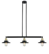 Innovations Lighting 213-BAB-M6-LED - Railroad - 3 Light - 41 inch - Black Antique Brass - Stem Hung - Island Light