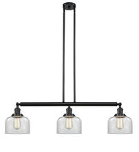 Innovations Lighting 213-BK-G72 - Bell - 3 Light - 41 inch - Matte Black - Stem Hung - Island Light