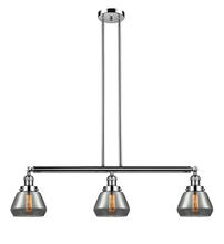 Innovations Lighting 213-PN-G173 - Fulton - 3 Light - 39 inch - Polished Nickel - Stem Hung - Island Light