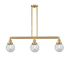 Innovations Lighting 213-SG-G204-6 - Beacon - 3 Light - 39 inch - Satin Gold - Stem Hung - Island Light