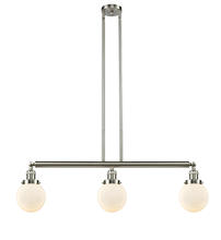 Innovations Lighting 213-SN-G201-6 - Beacon - 3 Light - 39 inch - Brushed Satin Nickel - Stem Hung - Island Light