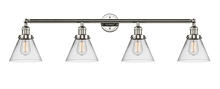 Innovations Lighting 215-PN-G42 - Cone - 4 Light - 44 inch - Polished Nickel - Bath Vanity Light