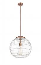 Innovations Lighting 221-1S-AC-G1213-16 - Athens Deco Swirl - 1 Light - 16 inch - Antique Copper - Stem Hung - Pendant