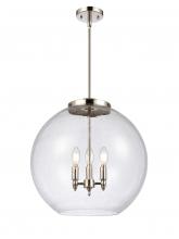 Innovations Lighting 221-3S-PN-G124-18-LED - Athens - 3 Light - 18 inch - Polished Nickel - Cord hung - Pendant