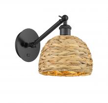 Innovations Lighting 317-1W-BK-RBD-8-NAT - Woven Rattan - 1 Light - 8 inch - Matte Black - Sconce