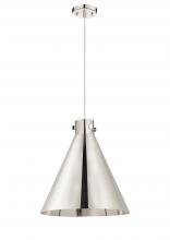 Innovations Lighting 410-1PL-PN-M411-18PN - Newton Cone - 1 Light - 18 inch - Polished Nickel - Cord hung - Pendant