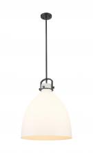 Innovations Lighting 410-1SL-BK-G412-18WH - Newton Bell - 1 Light - 18 inch - Matte Black - Pendant