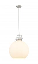 Innovations Lighting 410-1SL-SN-G410-16WH - Newton Sphere - 1 Light - 16 inch - Satin Nickel - Pendant