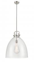 Innovations Lighting 410-1SL-SN-G412-18CL - Newton Bell - 1 Light - 18 inch - Satin Nickel - Pendant