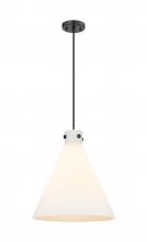 Innovations Lighting 410-3PL-BK-G411-18WH - Newton Cone - 3 Light - 18 inch - Matte Black - Cord hung - Pendant