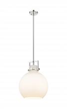 Innovations Lighting 411-1SL-PN-G410-14WH - Newton Sphere - 1 Light - 14 inch - Polished Nickel - Pendant