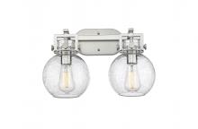 Innovations Lighting 411-2W-SN-G410-7SDY - Newton Sphere - 2 Light - 17 inch - Satin Nickel - Bath Vanity Light