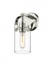 Innovations Lighting 423-1W-PN-G423-7CL - Pilaster II Cylinder - 1 Light - 7 inch Long Glass - Polished Nickel - Sconce