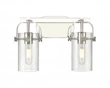 Innovations Lighting 423-2W-PN-G423-7SDY - Pilaster II Cylinder - 2 Light - 15 inch - Polished Nickel - Bath Vanity Light