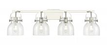 Innovations Lighting 423-4W-PN-G412-6CL - Pilaster II Bell - 4 Light - 37 inch - Polished Nickel - Bath Vanity Light