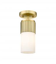 Innovations Lighting 428-1F-BB-G428-7WH - Bolivar - 1 Light - 5 inch - Brushed Brass - Flush Mount