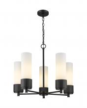 Innovations Lighting 428-5CR-BK-G428-12WH - Bolivar - 5 Light - 25 inch - Matte Black - Chain Hung - Chandelier