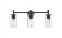 Innovations Lighting 434-3W-BK-G434-7CL - Crown Point - 3 Light - 24 inch - Matte Black - Bath Vanity Light