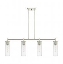 Innovations Lighting 434-4I-PN-G434-12CL - Crown Point - 4 Light - 44 inch - Polished Nickel - Island Light