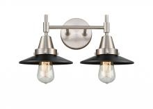 Innovations Lighting 447-2W-SN-M6-BK - Railroad - 2 Light - 17 inch - Satin Nickel - Bath Vanity Light