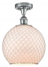 Innovations Lighting 516-1C-PC-G121-10CSN - Farmhouse Chicken Wire - 1 Light - 10 inch - Polished Chrome - Semi-Flush Mount