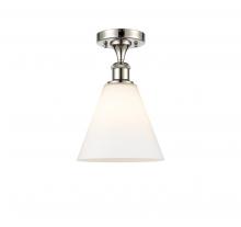 Innovations Lighting 516-1C-PN-GBC-81 - Berkshire - 1 Light - 8 inch - Polished Nickel - Semi-Flush Mount