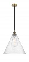 Innovations Lighting 516-1P-AB-GBC-164 - Berkshire - 1 Light - 16 inch - Antique Brass - Cord hung - Pendant