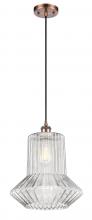 Innovations Lighting 516-1P-AC-G212 - Springwater - 1 Light - 12 inch - Antique Copper - Cord hung - Mini Pendant