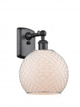 Innovations Lighting 516-1W-BK-G121-8CSN - Farmhouse Chicken Wire - 1 Light - 8 inch - Matte Black - Sconce