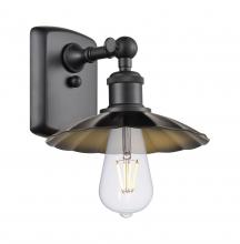 Innovations Lighting 516-1W-BK-M17-BK - Scallop - 1 Light - 8 inch - Matte Black - Sconce