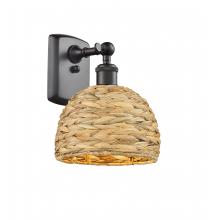 Innovations Lighting 516-1W-OB-RBD-8-NAT - Woven Rattan - 1 Light - 8 inch - Oil Rubbed Bronze - Sconce