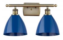 Innovations Lighting 516-2W-AB-MBD-75-BL - Plymouth - 2 Light - 18 inch - Antique Brass - Bath Vanity Light